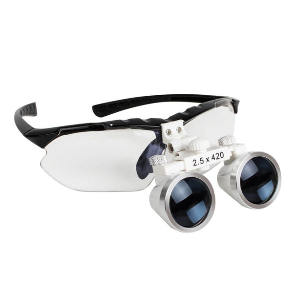 Dental Binocular Loupes 2.5X 420mm Optical Glass Loupe for Dentists Dental Surgical Black