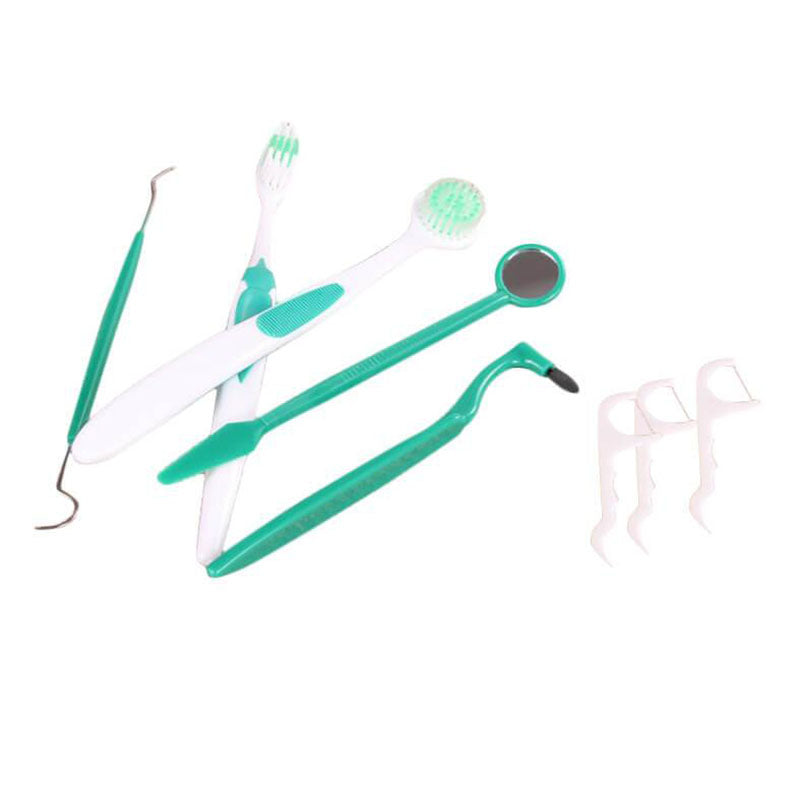 Dental Hygiene Kit 8 PCS Teeth Cleaning Tools Set Pick Mirror Floss Brushes