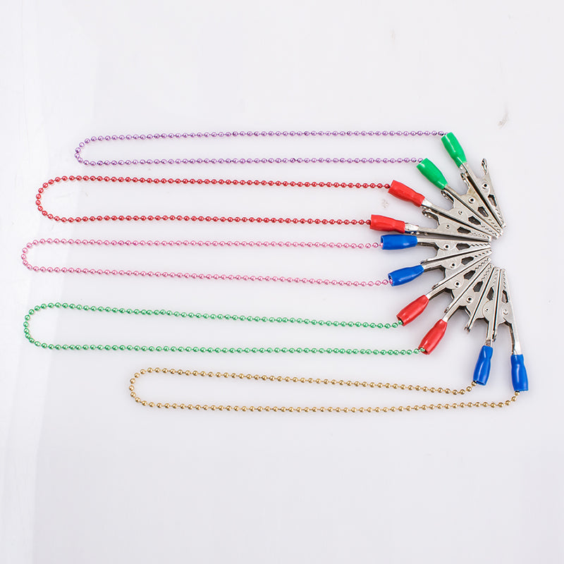 DENTAL BIB HOLDER CLIP FLEXIBLE BALL CHAIN - ASSORTED COLOR CODED