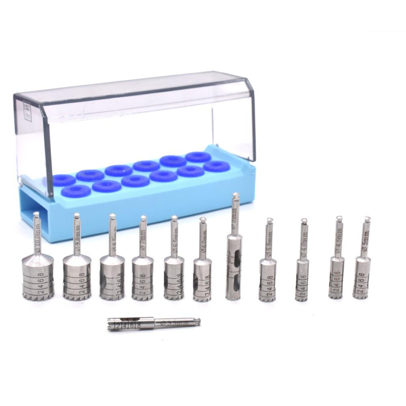 12pcs/Box Dental Implant Bone Trephine Bur for Low-speed handpiece Handle Dia 2.35mm Surgical Instrument Holder